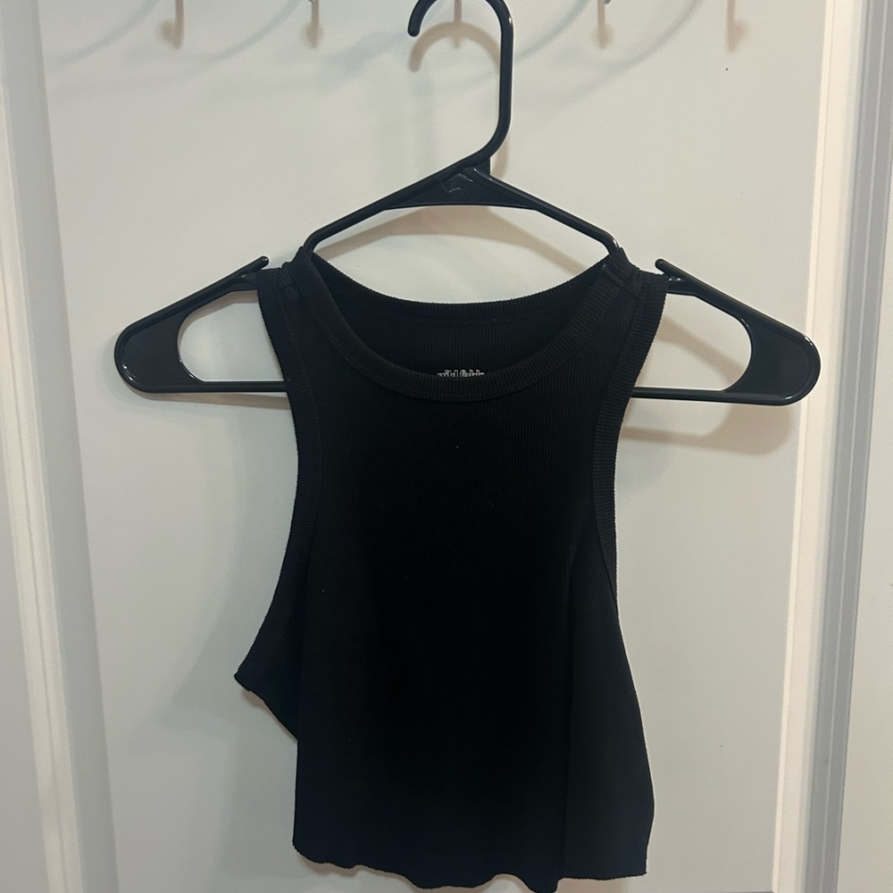 Wild Fable Black Ribbed Crop Top